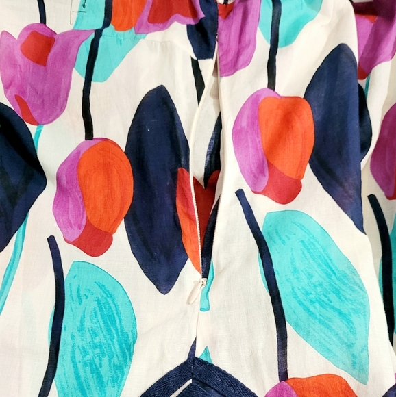 Tory Burch Tunic Top Size S Multicolor Floral Print 100% Cotton Boho Popover - Picture 11 of 15